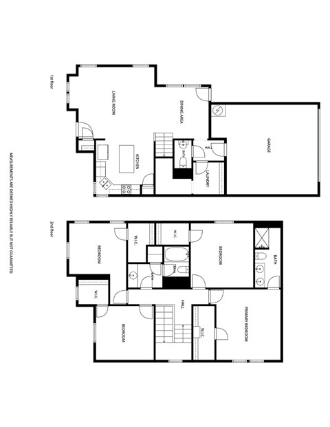 Floor plan for 4 beds, 2.5 baths, 1983 sqft